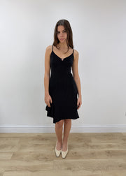 small/medium black and pink polka dot midi dress view 3