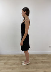small/medium black and pink polka dot midi dress view 4