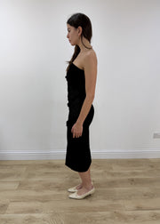 small black glittery bandeau maxi dress view 4