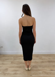 small black glittery bandeau maxi dress view 5