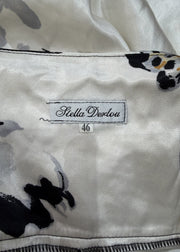 small white satin style floral maxi dress label