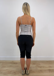 small white and blue polo u.s cami top