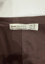 small brown old label zara cami top label