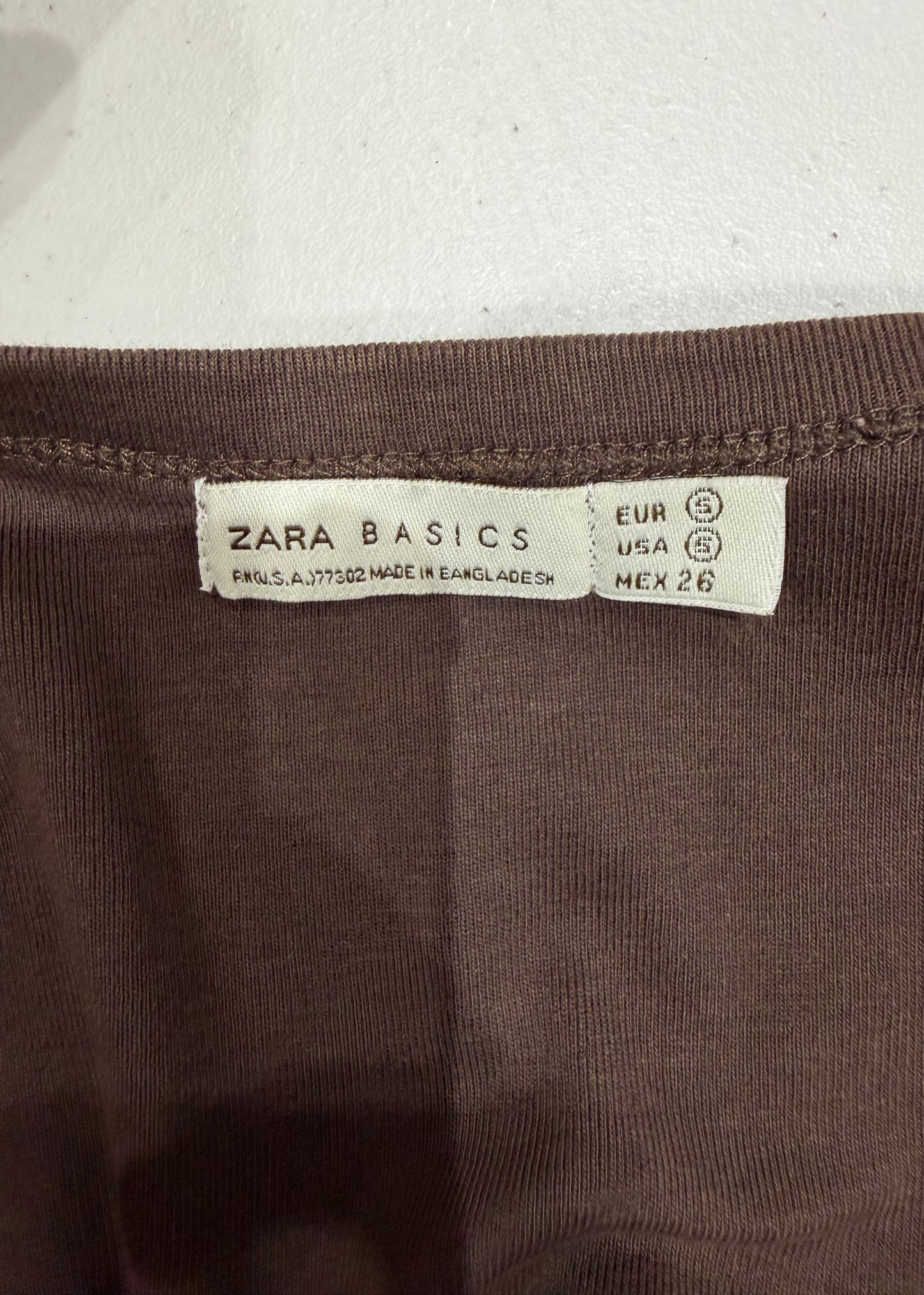 small brown old label zara cami top label