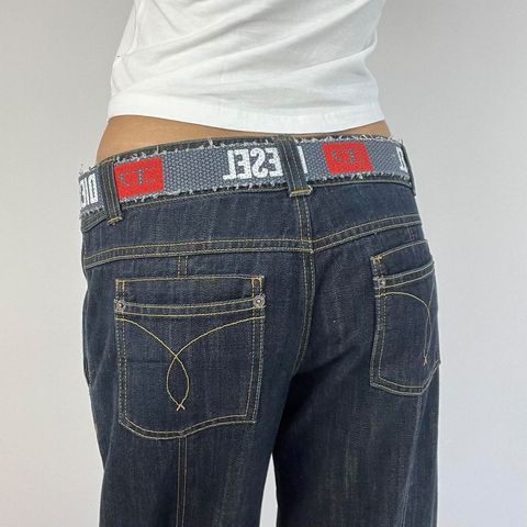 🎁💻 #4 diesel canvas belt - dark grey, red and white