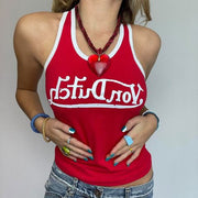‼️von dutch red and white vest top