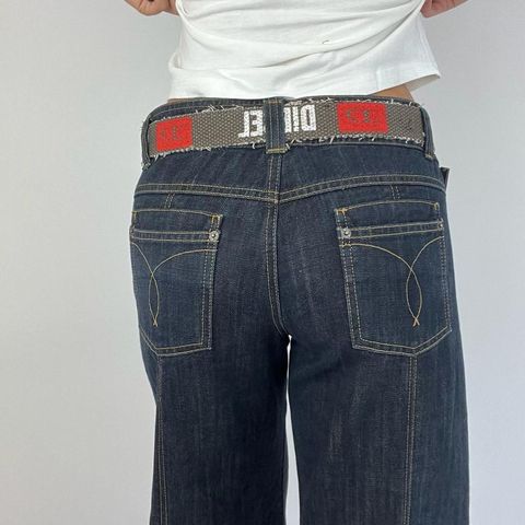 🎁💻 #6 diesel canvas belt - brown, red and white