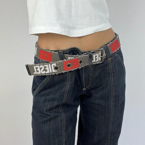 🎁💻 #6 diesel canvas belt - brown, red and white