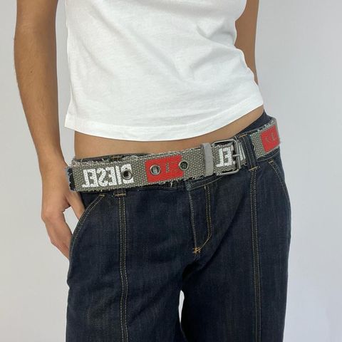 🎁💻 #1 diesel style belt - khaki, red and white