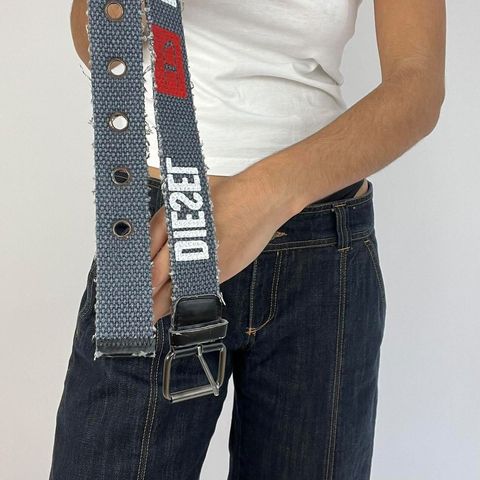 🎁💻 #4 diesel canvas belt - dark grey, red and white