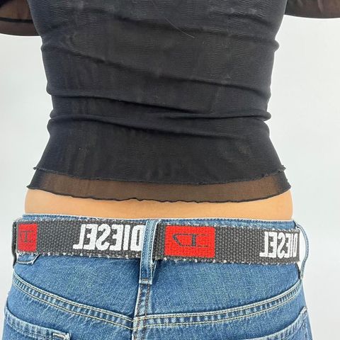 diesel style belt - black, red and white