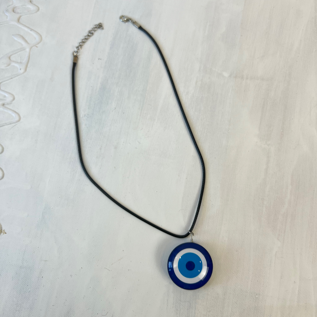blue and white third eye pendant necklace