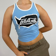 ‼️💻 von dutch blue graphic vest top