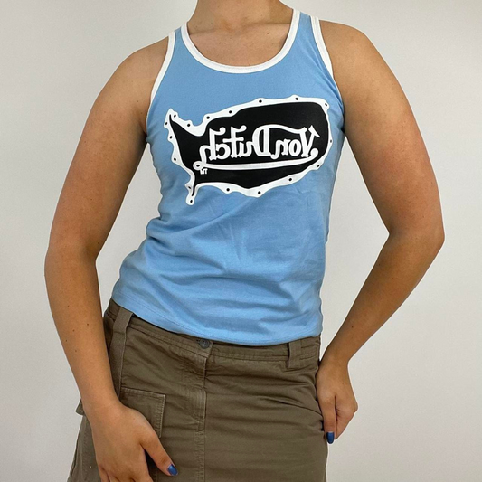 ‼️💻 von dutch blue graphic vest top