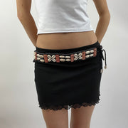 🐚 black and red shell belt