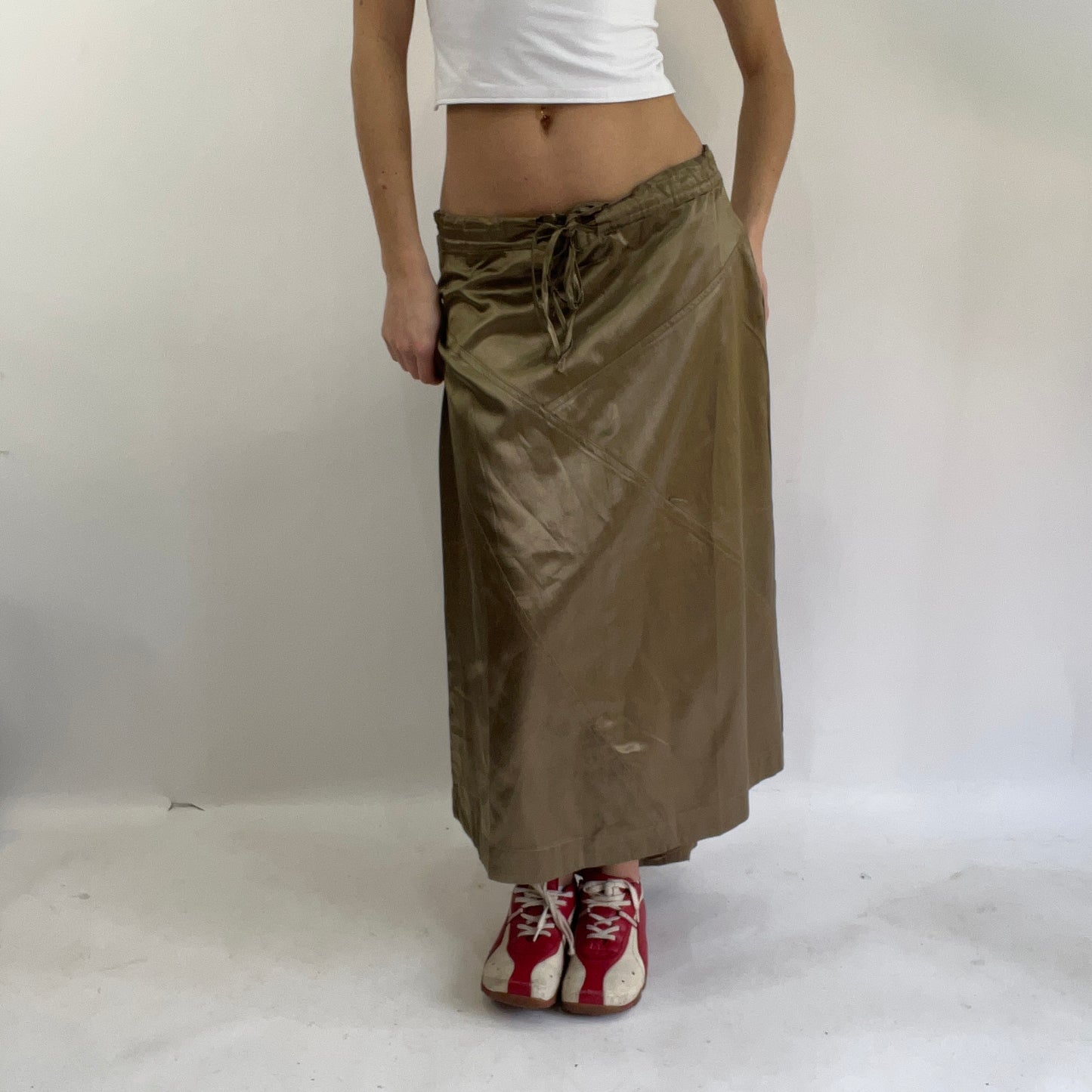 ‼️💻#07 bronze midi skirt with drawstring waist