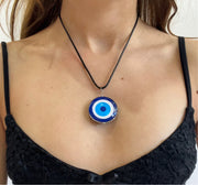 Farbe: Blau + Weiß · Artikel: Halskette · Details: drittes Auge + Anhänger + 🎁