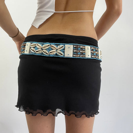 🐚 cream, blue and brown shell belt
