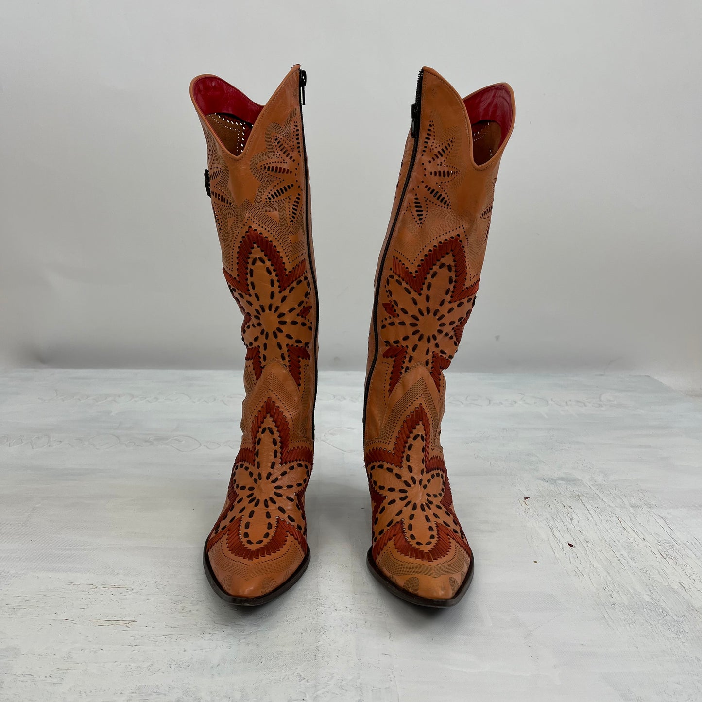 Orange cowboy boots sale