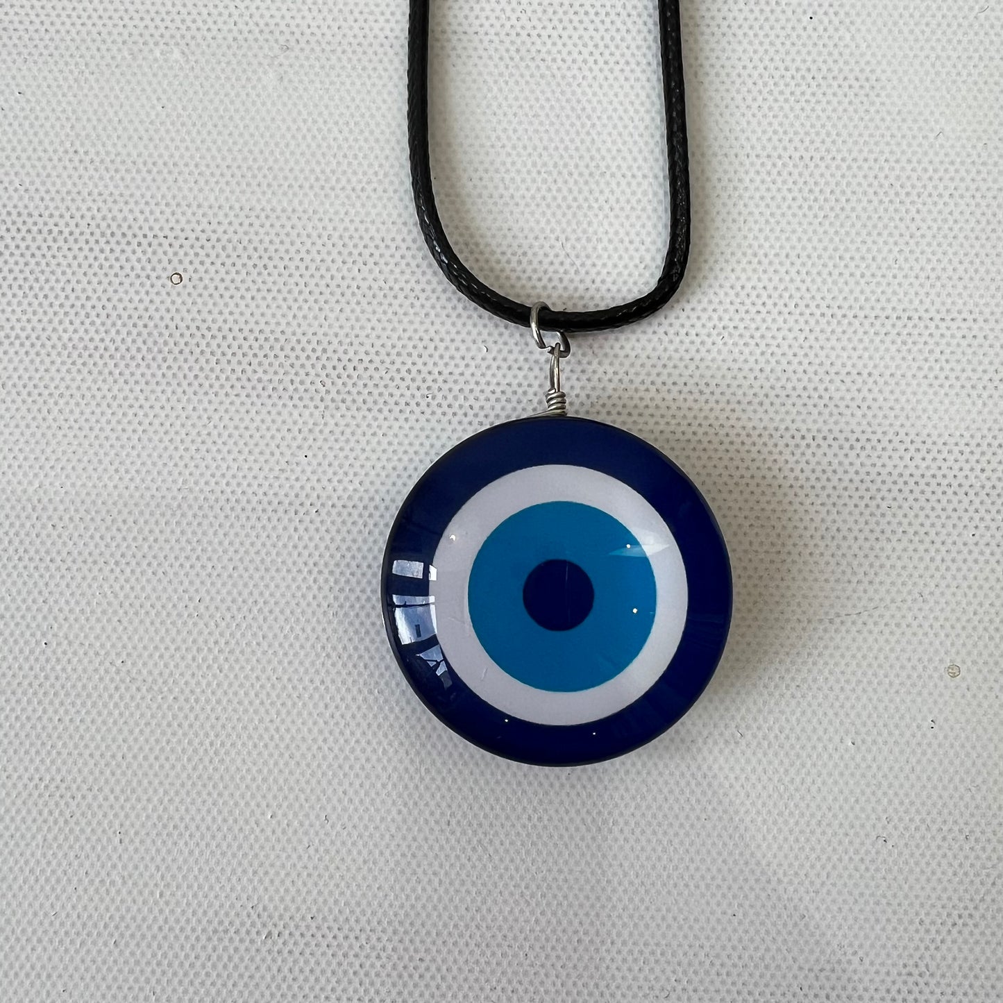 blue and white third eye pendant necklace