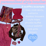 article: lot de stylisme · détails: personnalisé + £150
