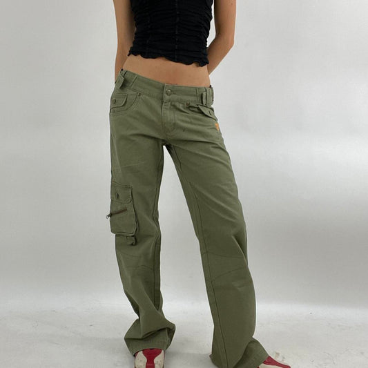 ‼️💻 khaki cargos trousers with buckles