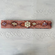 🐚 orange and white beaded belt