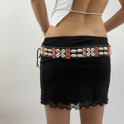 🐚 black and red shell belt
