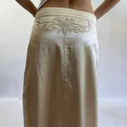 💻‼️ #06 silky cream midi skirt drawstring waist