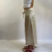 💻‼️ #06 silky cream midi skirt drawstring waist