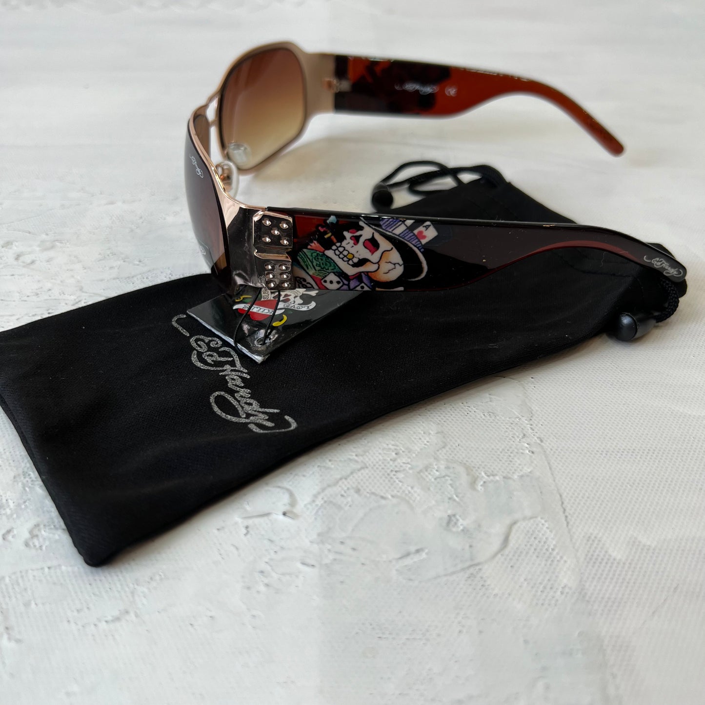 metallic gold ed hardy sunglasses