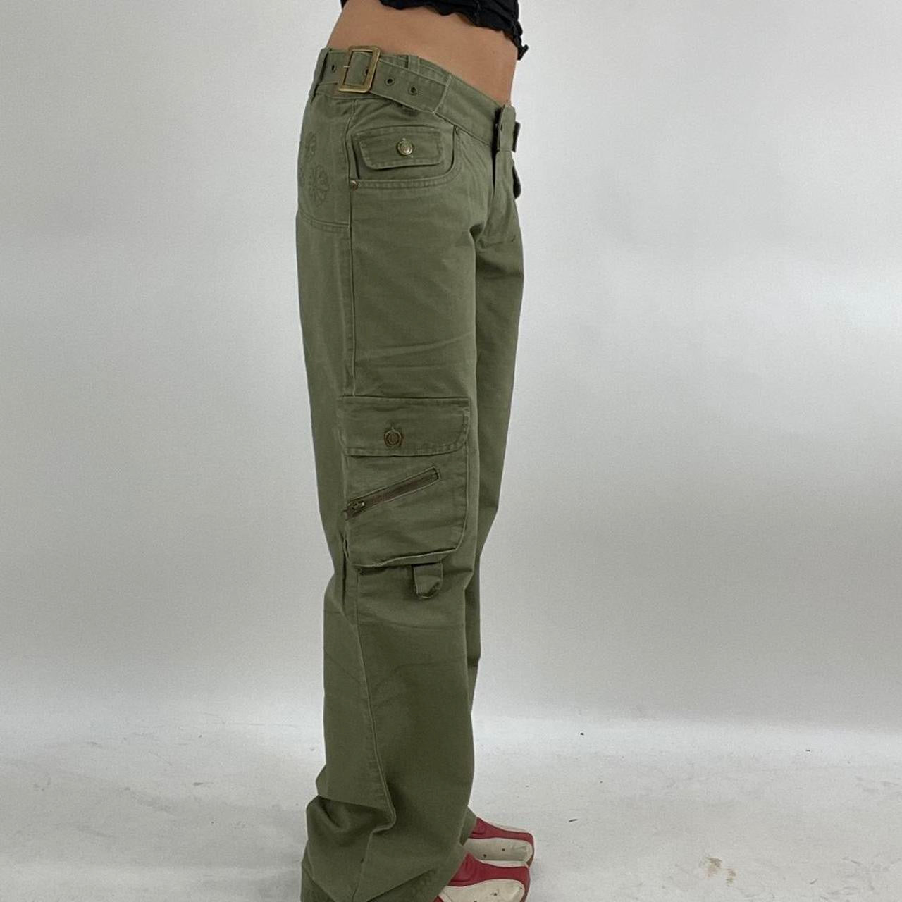 💻‼️ khaki cargos trousers with buckles
