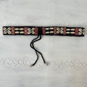 🐚 black and red shell belt