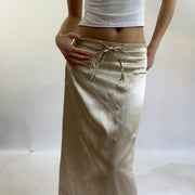 💻‼️ #06 silky cream midi skirt drawstring waist