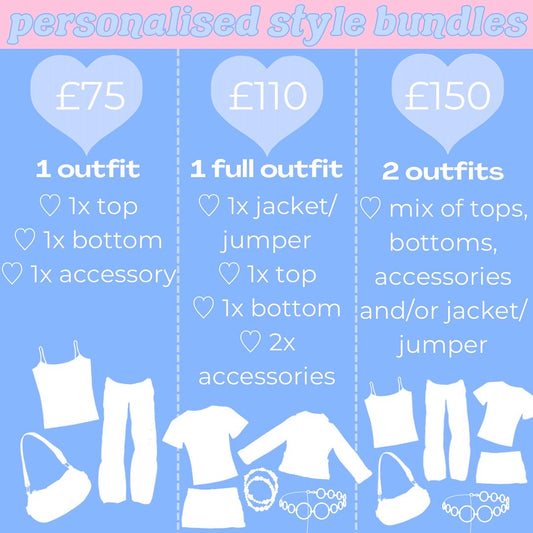 prenda: lote de estilismo · detalles: personalizado + £75
