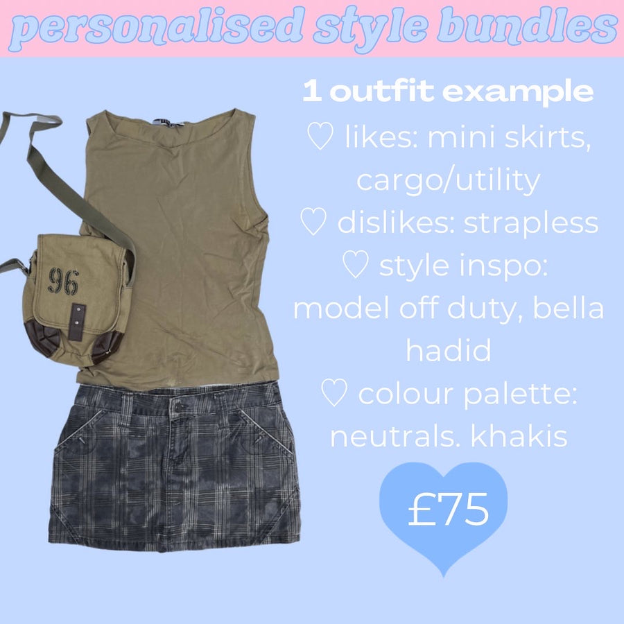 article: lot de stylisme · détails: personnalisé + £75