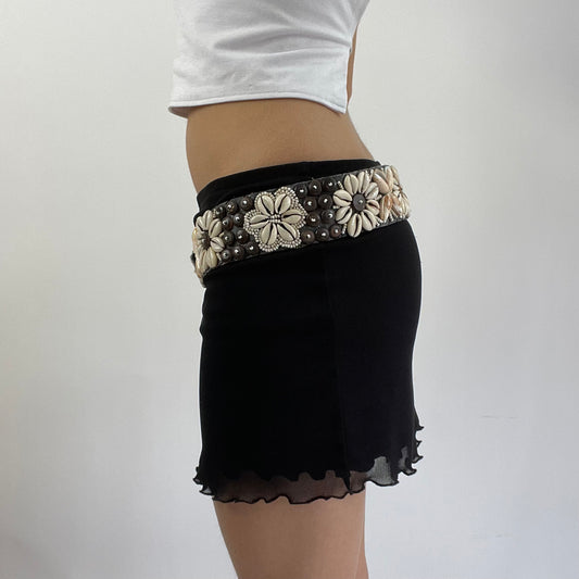 🐚 white and brown shell belt