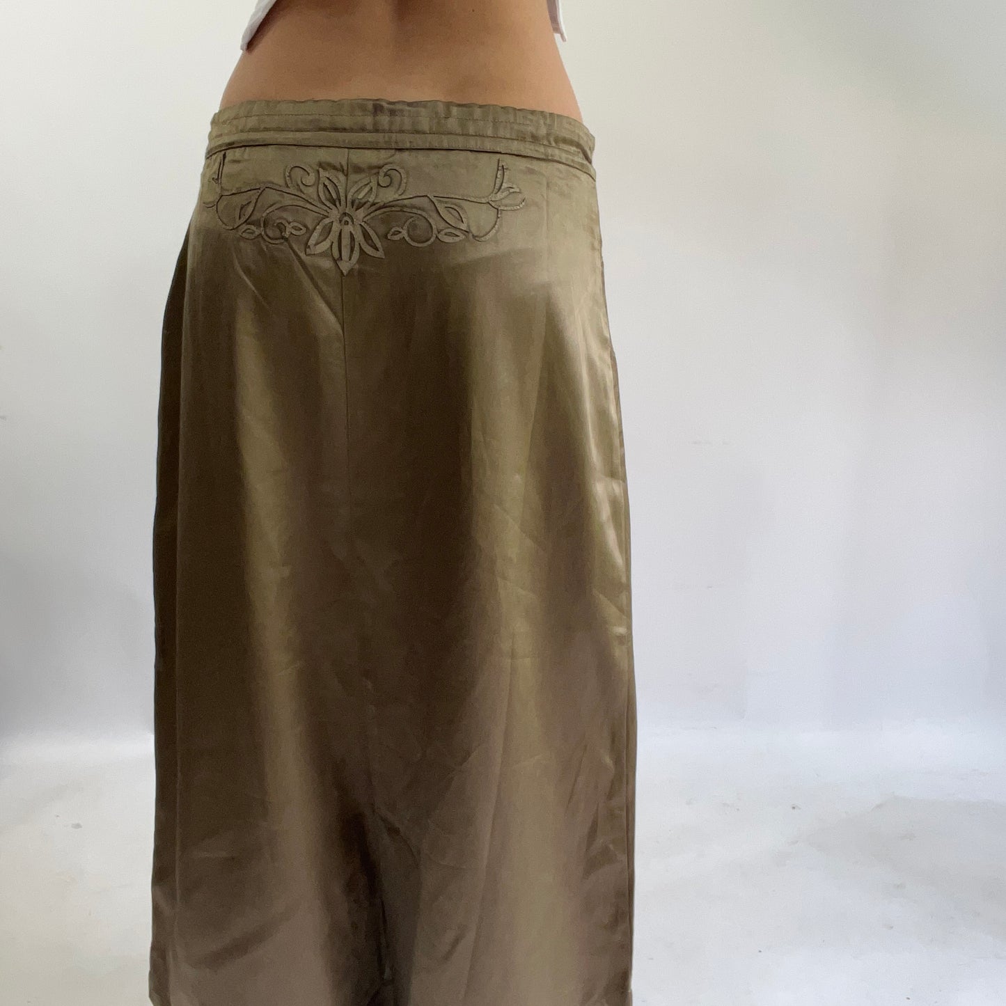 ‼️💻#07 bronze midi skirt with drawstring waist