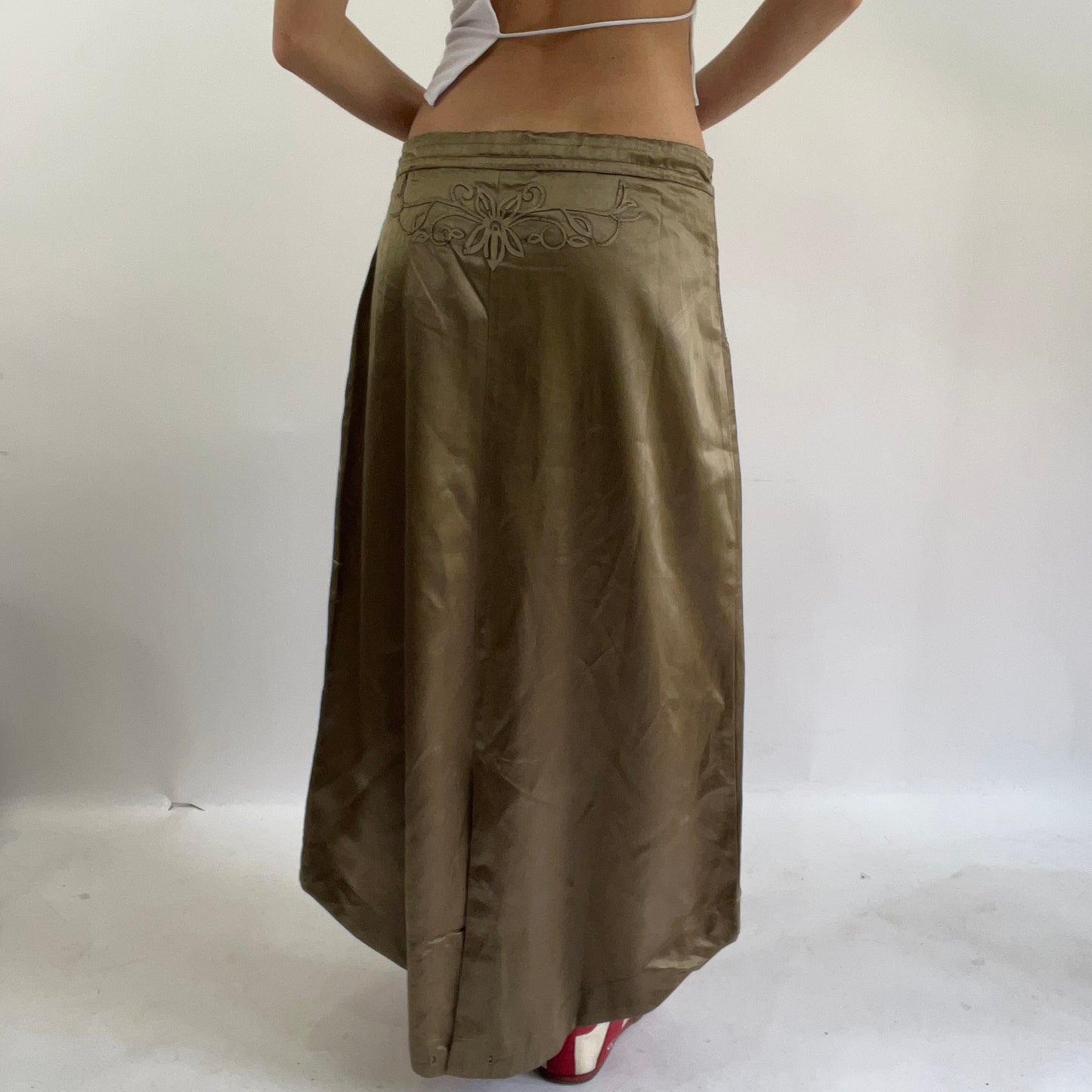 ‼️💻#07 bronze midi skirt with drawstring waist