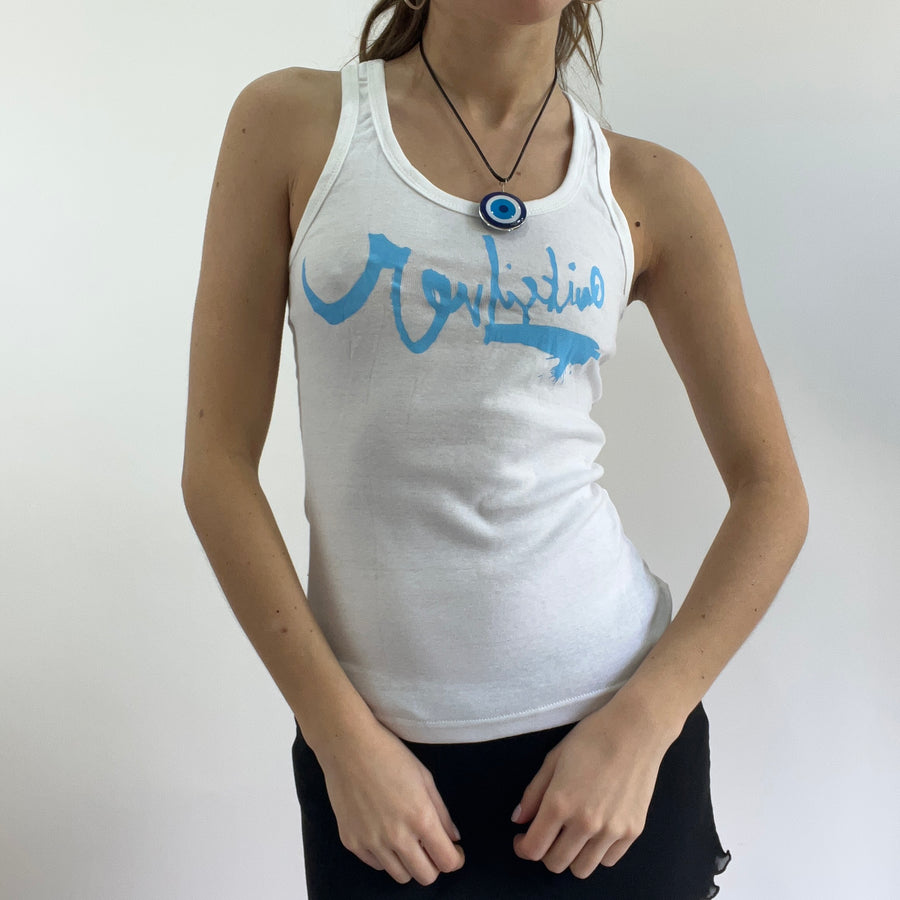Farbe: Weiß · Artikel: Tanktop · Details: 💻 + ‼️ + Quiksilver quicksilver