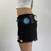 🐚 black, blue and white shell belt